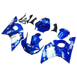 1998-2002 Yamaha YZF 600 R6 Blue Mix White Fairing Kit