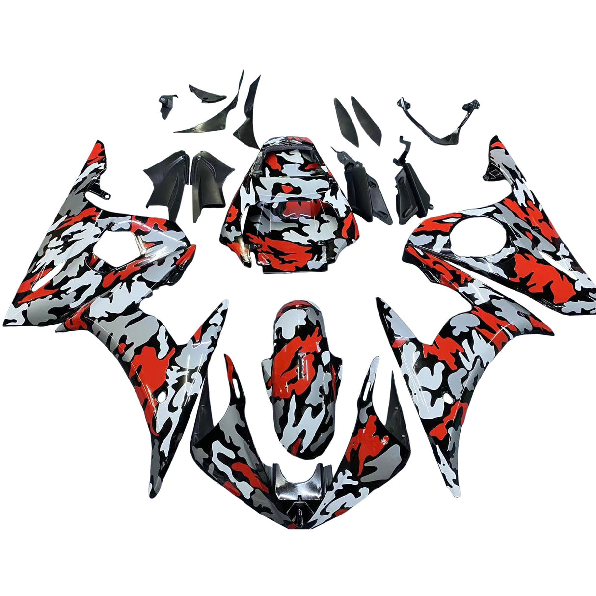 Yamaha YZF 600 R6 2003-2004 R6S 2006-2009 Camouflage Red Fairing Kit