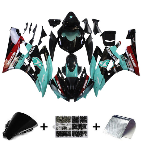 2006-2007 Yamaha YZF 600 Green&Black Petronas Fairing Kit