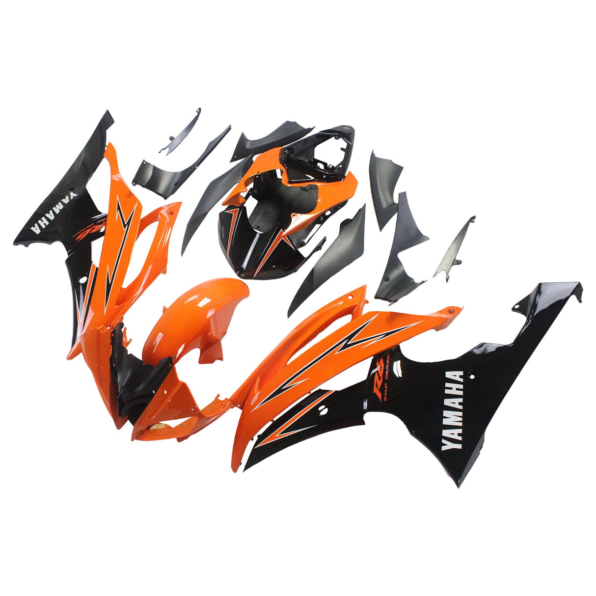 2008-2016 Yamaha YZF 600 R6 Orange Black Fairing Kit