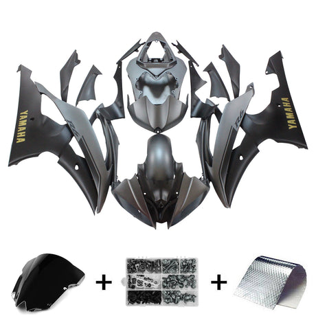 2008-2016 Yamaha YZF 600 R6 Fairing Kit Matte Gray and Black