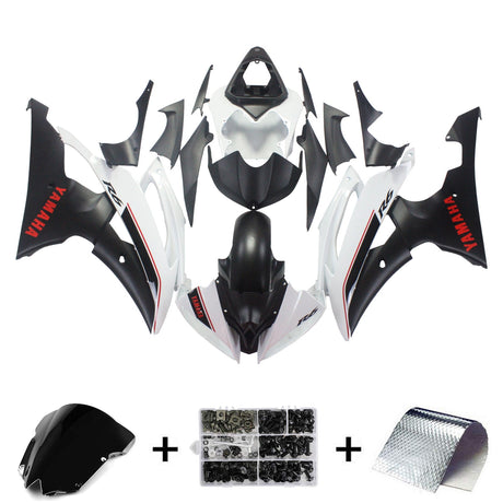 2008-2016 Yamaha YZF 600 R6 Black&White Fairing Kit