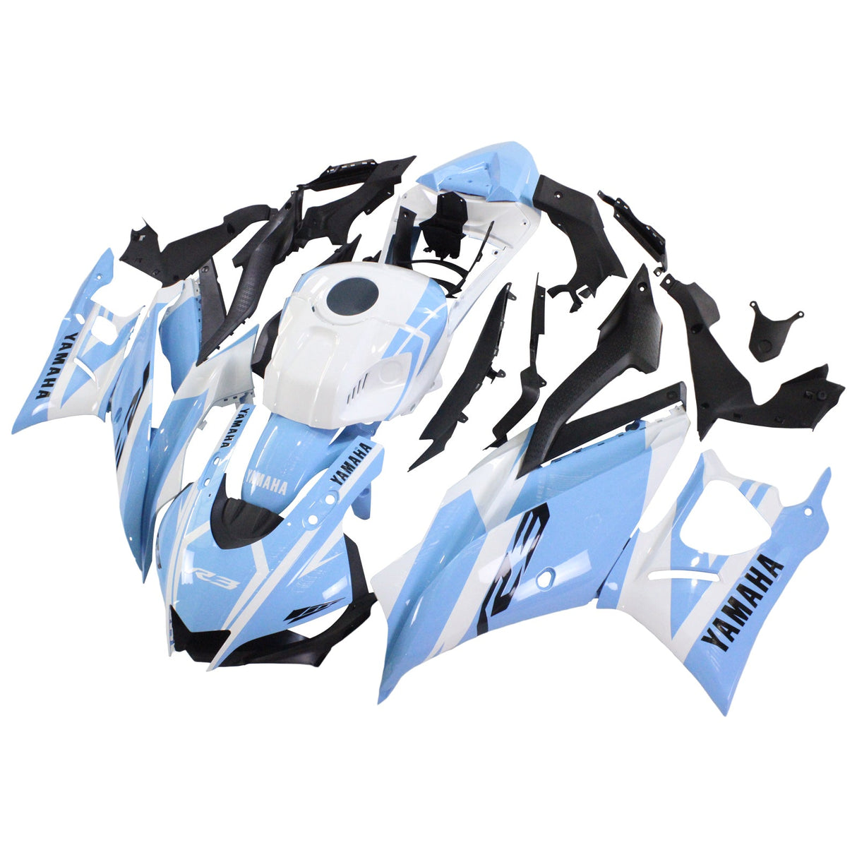 2019-2021 Yamaha YZF R3/YZF R25 Blue&White Fairing Kit