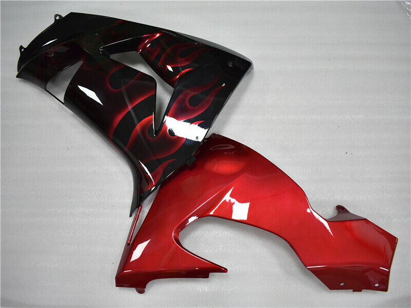 2006-2007 Kawasaki ZX10R Fairing Red Flame Kit