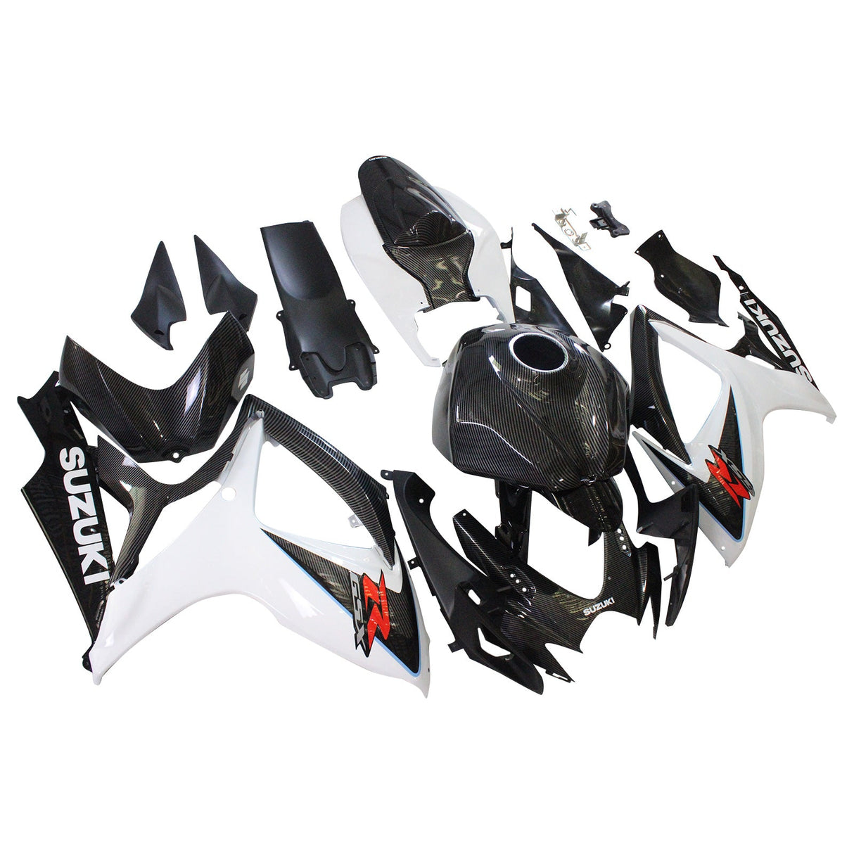 2006-2007 SUZUKI GSXR 600/750 K6 Carbon Fiber Black&White Fairing Kit