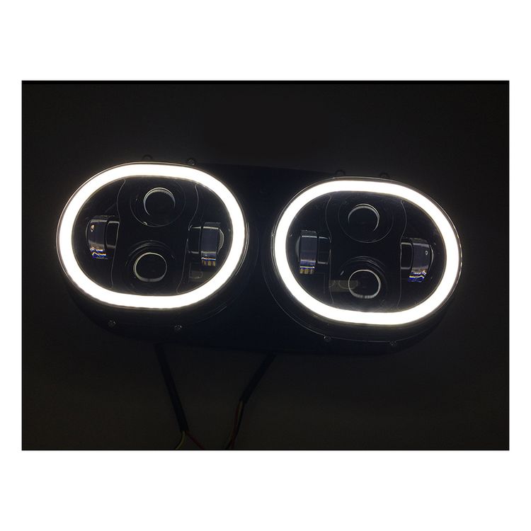 HogWorkz - LED Dual Halomaker Headlights For Harley Road Glide 1998-2013
