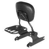 HogWorks - Black Sissy Bar Backrest & Luggage Rack for Harley® Softail / Fatboy / Night Train