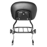 HogWorks - Black Sissy Bar Backrest & Luggage Rack for Harley® Softail / Fatboy / Night Train