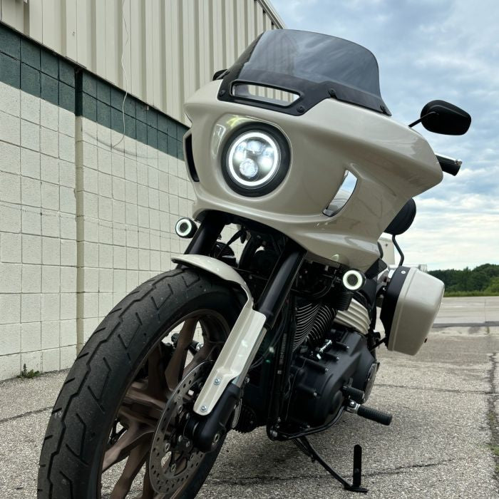 HogWorkz - 5 3/4" LED Chrome HALOMAKER Headlight for 2018-2024 Harley Street Bob / Low Rider / Standard