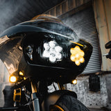 Custom Dynamics - 2015-2025 Harley Road Glide - Shark Demon Headlight and Fog Lamp Combo Kit