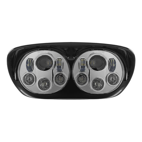 HogWorkz - LED Dual Chrome Headlights For Harley Road Glide 1998-2013